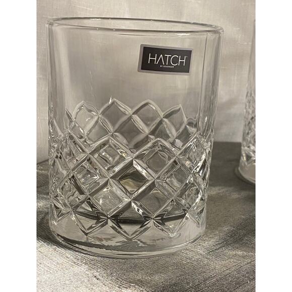 set 3 Shannon Hatch Collection by Godinger Crystal Double Old Fashioned Glasses - Picture 14 of 16
